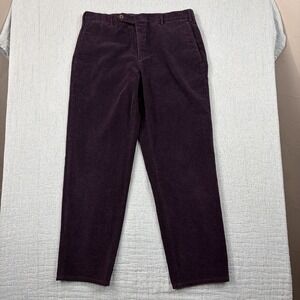 Zanella Parker Mens 34x28 Purple Corduroy Stretch Waistband‎ Pants SUPER SOFT